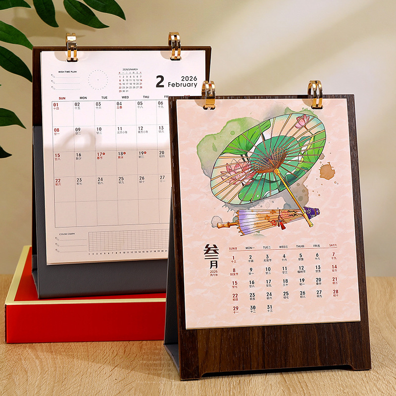 2026年马年广告台历定制国风日历礼盒套装创意商务礼品月历摆件|undefined
