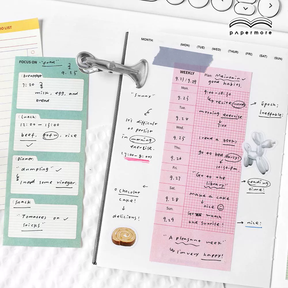 ✅PaperMore Life Progress Series Writable Notes Simple Memo List Check-in Message Notes