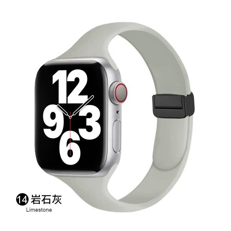 Совместимый ремешок Apple Watch всей линейки, можно использовать 14 мм магнитную складную застежку, силиконовый ремешок для маленькой талии Apple