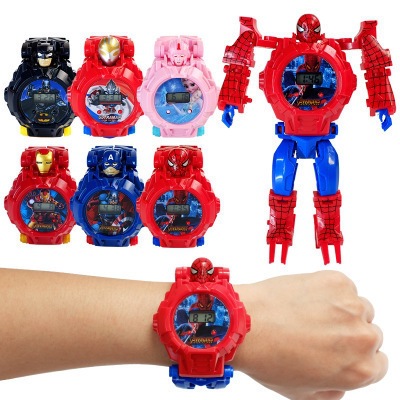 Street Stall Toy Digital Transformation Children's Electronic Watch Toy Student Cartoon Transformation Robot Boy Boy Child