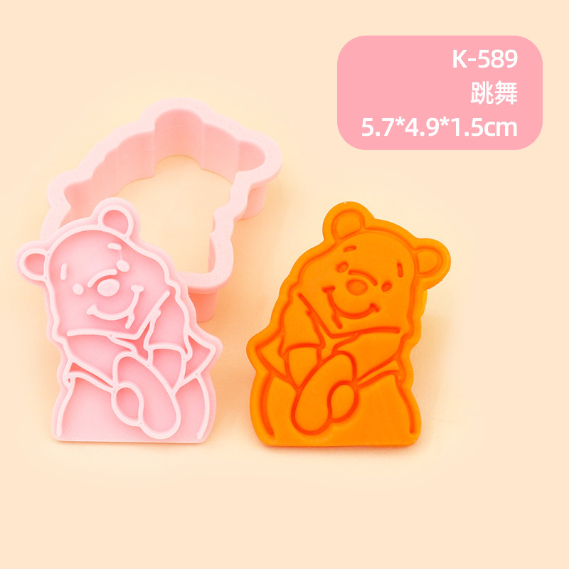 Molde para Galletas de Winnie the Pooh, Molde para Hornear de Fondant con Diseño 3D de Dibujos Animados, Molde para Decoración de Pasteles para Hacer en Casa