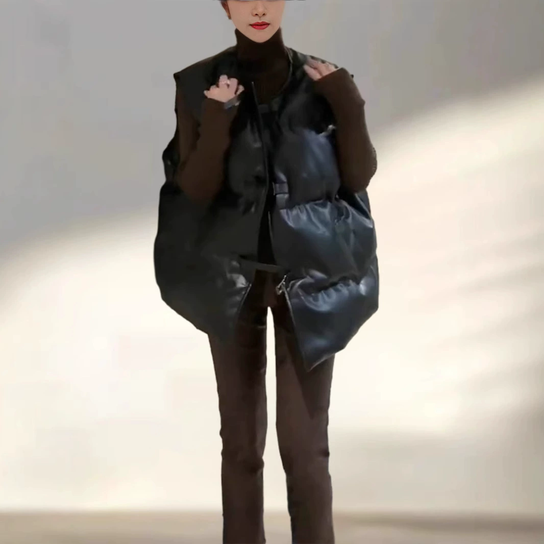Demi-season down jacket, keep warm polyurethane vest with down