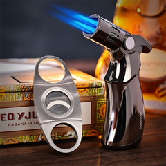 CIGARLOONG茄龍雪茄打火機雪茄刀二件組合裝不鏽鋼鋒利便攜雪茄刀