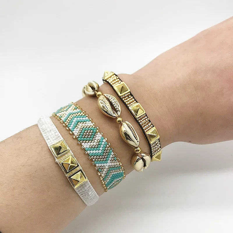 Summer geometric bracelet, beach set, boho style, simple and elegant design
