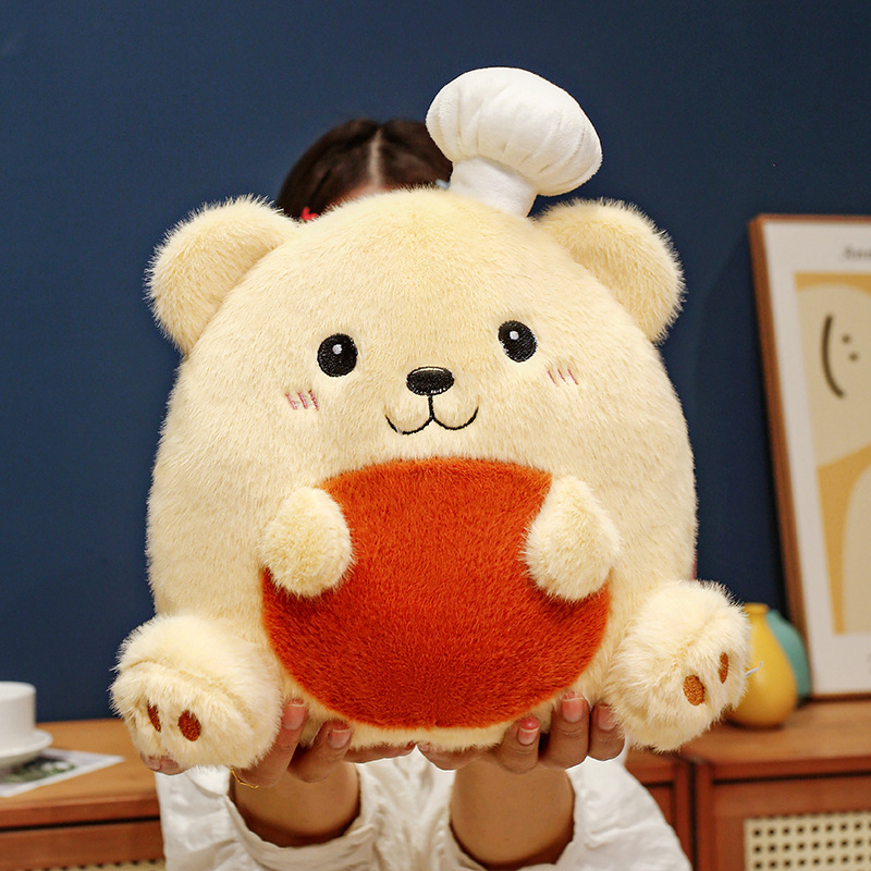 Sombrero de cocinero capibara muñeca almohada de peluche agua conejillo de indias pan oso niño pacificar muñeca regalo de cumpleaños