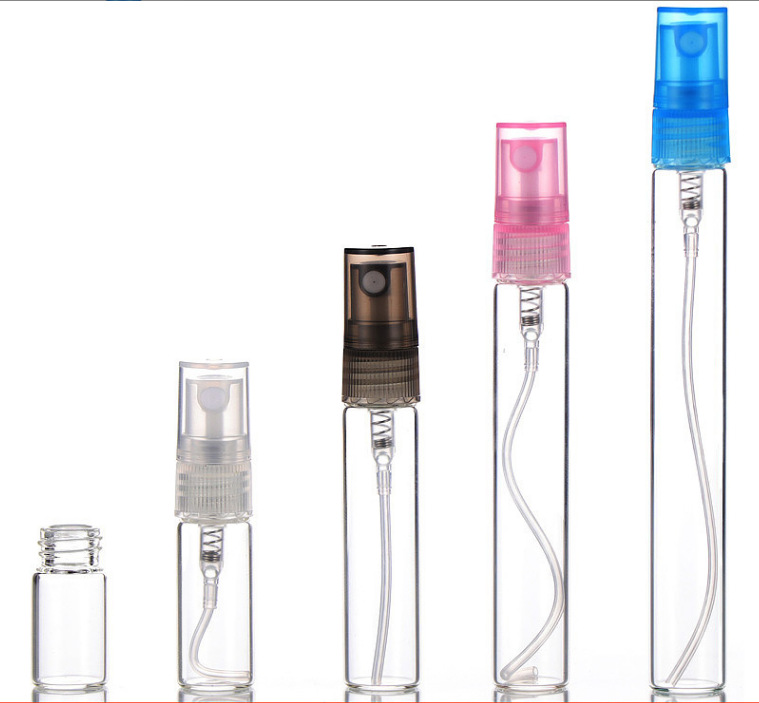 现货玻璃香水瓶2ml-10ml透明玻璃旅行小喷瓶小样瓶液体分装喷雾瓶