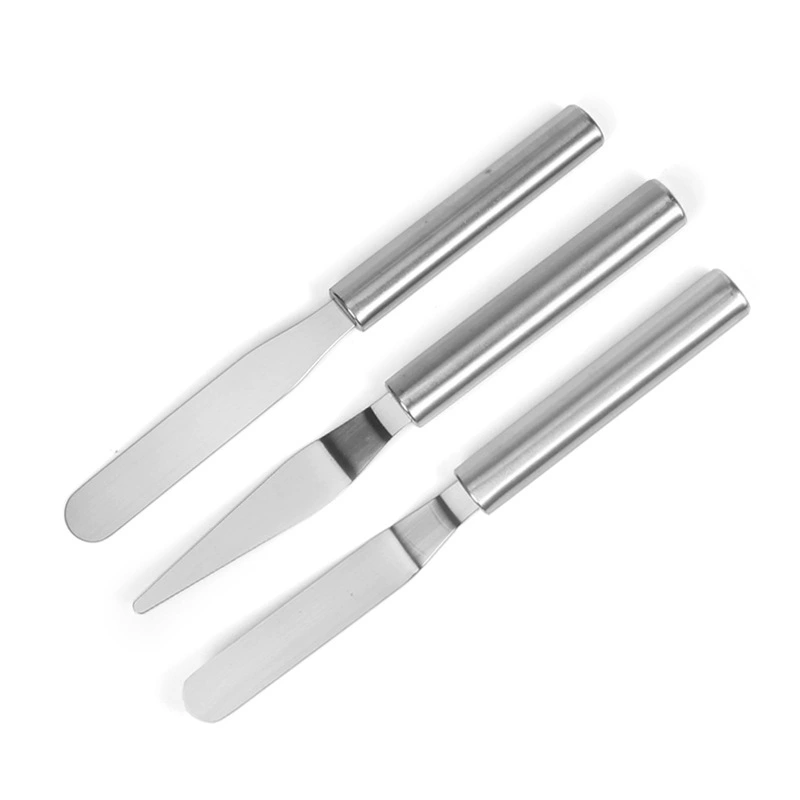 Новая ручка из нержавеющей стали шпатель для крема 4-дюймовый набор из трех предметов нож для демонтажа торта Инструмент для выпечки и украшения