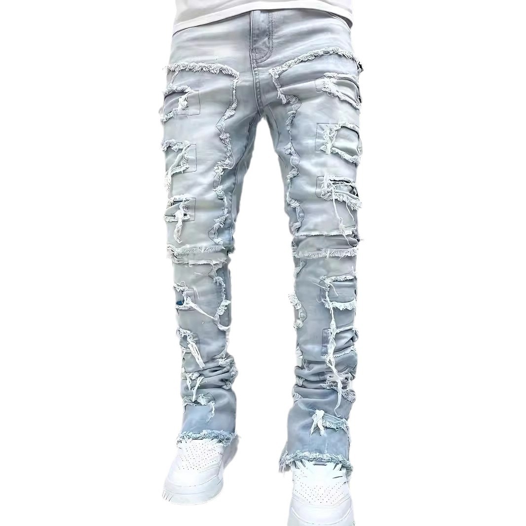Cross-border European and American Amazon Independent Station Y2K Style Young Boys Spring and Autumn Fashion Tassel Stretch Straight Pants