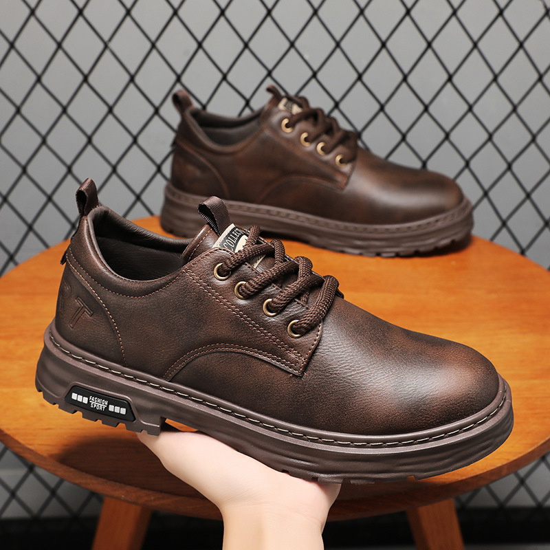 Zapatos de cocinero para hombre otoño 2024 nuevos zapatos de hombre moda zapatos de skate casuales para hombres zapatos de cuero antideslizantes para hombres