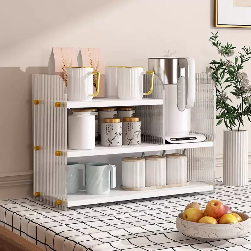 桌面置物架亚克力餐桌多层收纳整理架家用桌面茶水吧水杯收纳架子