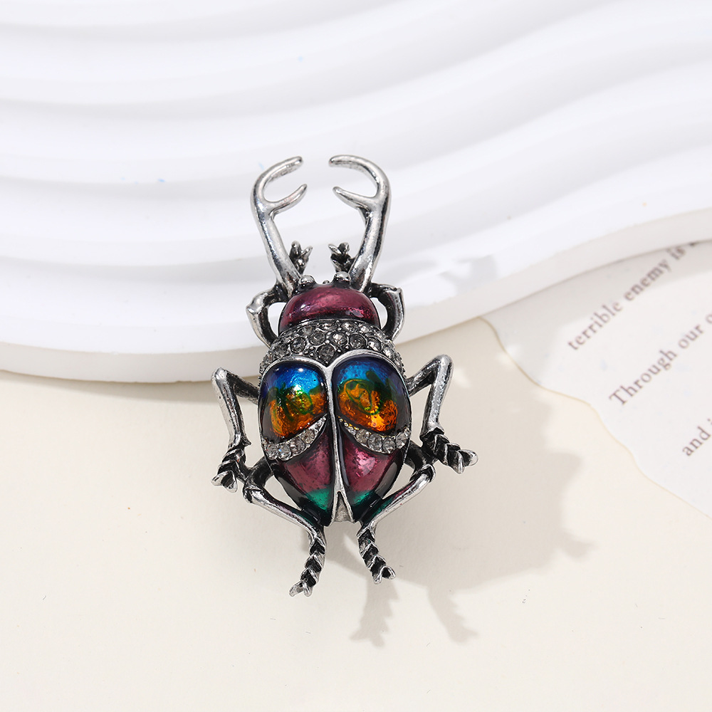 Eco-Friendly Alloy Enamel Animal Brooches: Bird, Beetle, Frog Brooches, High-End Diamond-Encrusted New Models, Cross-Border Brooch Wholesale