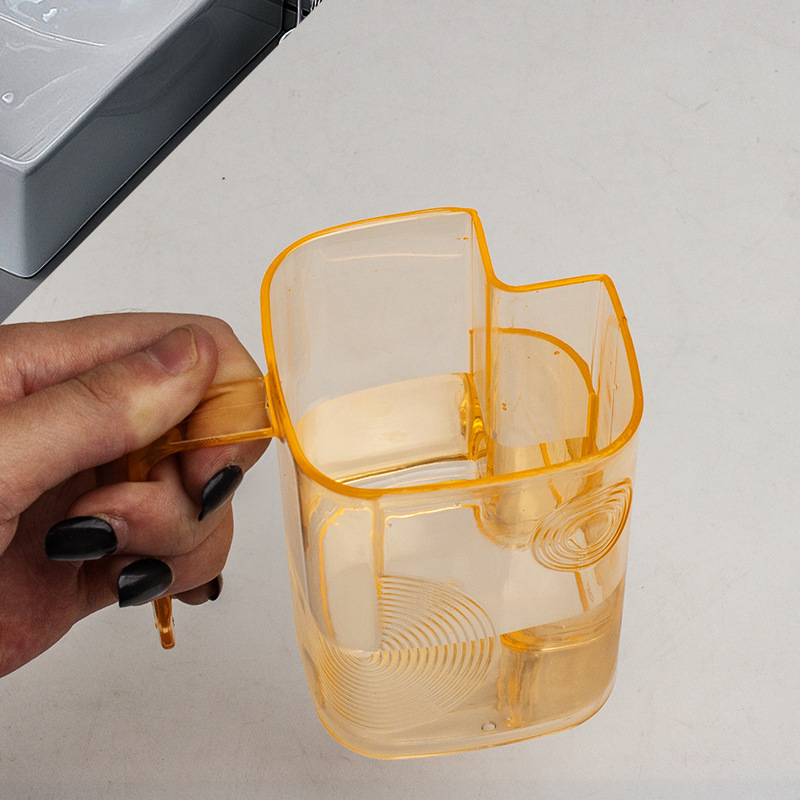 独立槽牙刷杯牙缸简约洗漱杯轻奢透明漱口杯家用高颜值情侣刷牙杯|undefined