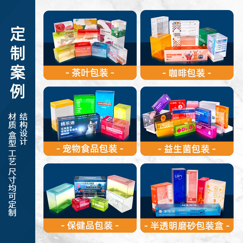 PVC透明プラスチック折りたたみボックスカスタムメーカー生産印刷プラスチックペット包装箱透明PVC包装箱|undefined