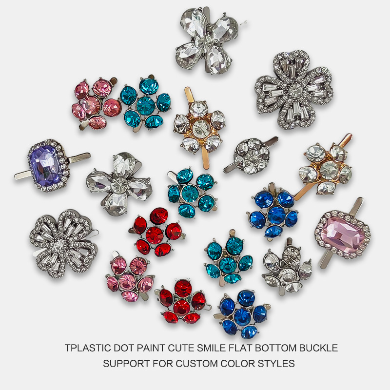 厂家直销小钻鞋扣女鞋饰品金属挂件包包配饰五金花水钻款蝴蝶闪亮