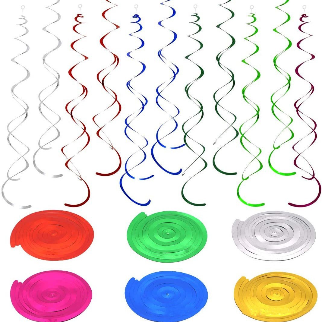 Spiral Hanging Decorations Party Supplies Single and Double Swirl Hanging Decorations Garland Wedding Festival Background Wall Decoration Manufacturer Wholesale