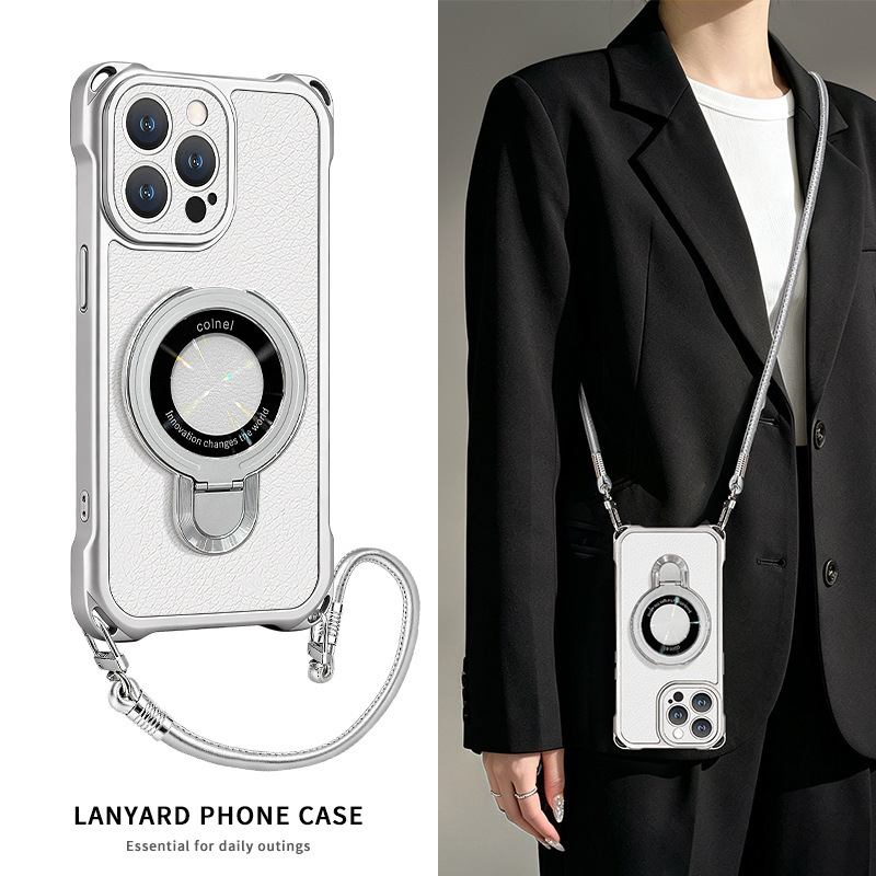 Folding Stand Suitable for Apple 17 Phone Case, iPhone 15 Four-Corner Lanyard, 16 Pro Max Lambskin, 14 Silicone Folding Stand Suitable for Apple 17 Phone Case, iPhone 15 Four-Corner Lanyard, 16 Pro Max Lambskin, 14 Silicone