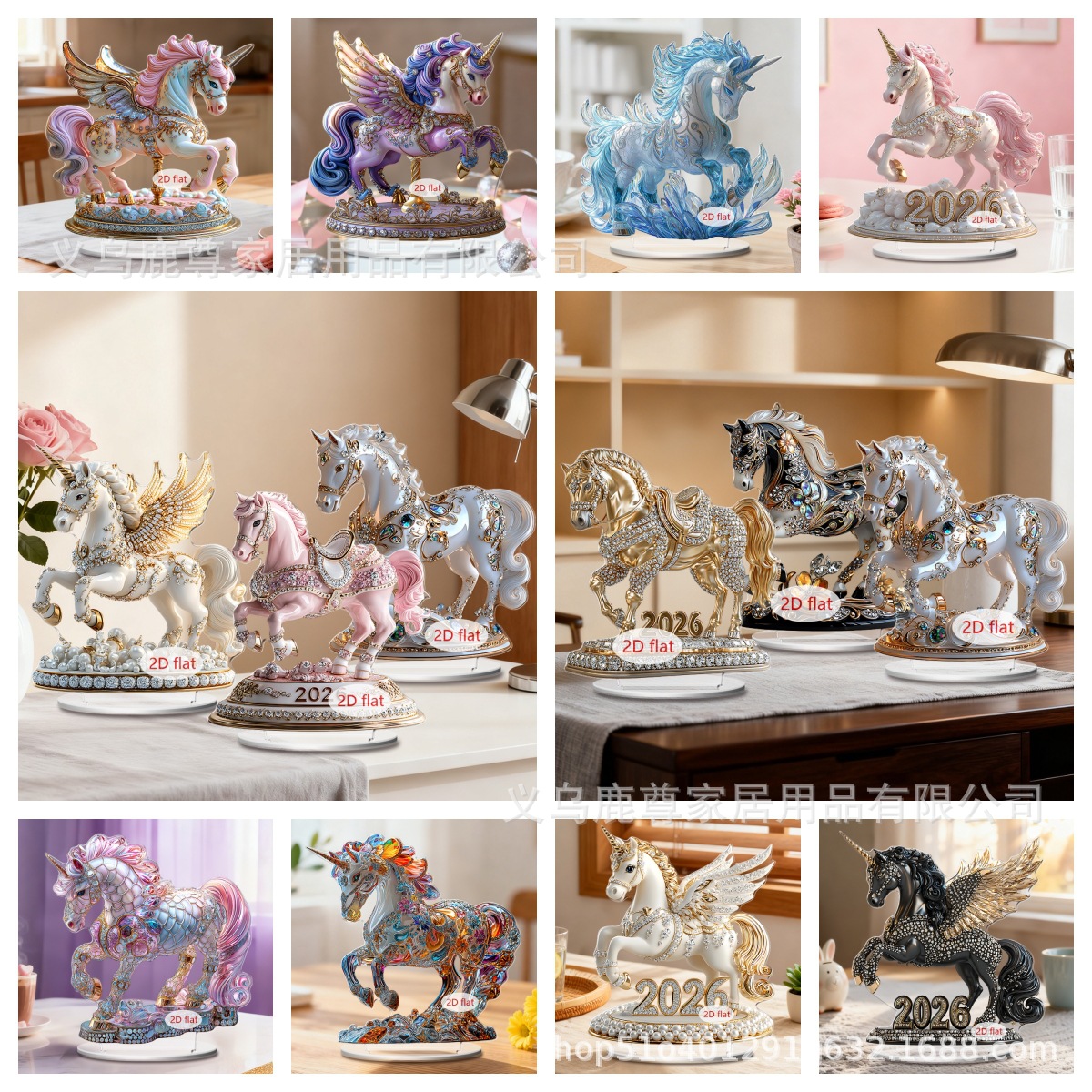 Cross-Border New 2026 Year of the Horse 2D Acrylic Home Desktop Ornaments Living Room Bedroom Holiday Decoration Props