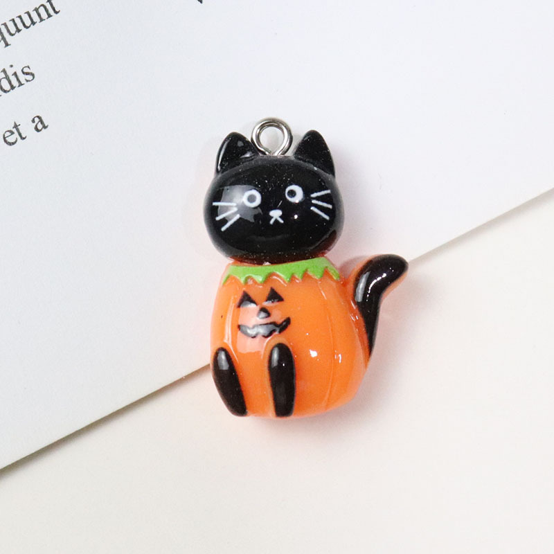 漫画の明るい面ハロウィーンdiy樹脂部品アクセサリーカボチャ幽霊小僧ペンダントイヤリングキーホルダー材料|undefined