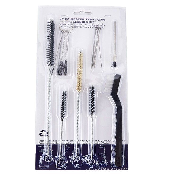 Venta caliente transfronteriza cepillo de pistola de pulverización boquilla de tatuaje cepillo de tubería kit de limpieza de pistola de pulverización fabricante cepillo de nailon de aguja de pasador mecánico