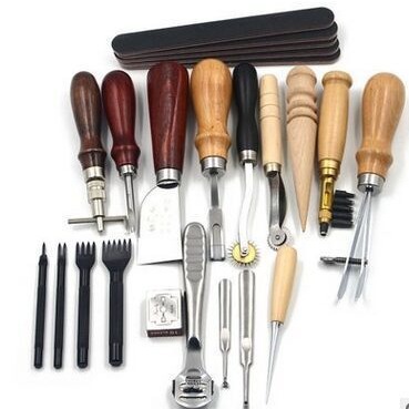 Directo de fábrica DIY18 piezas traje de artesanía de cuero costura a mano corte de diamante hecho a mano de cuero arte herramientas traje 02