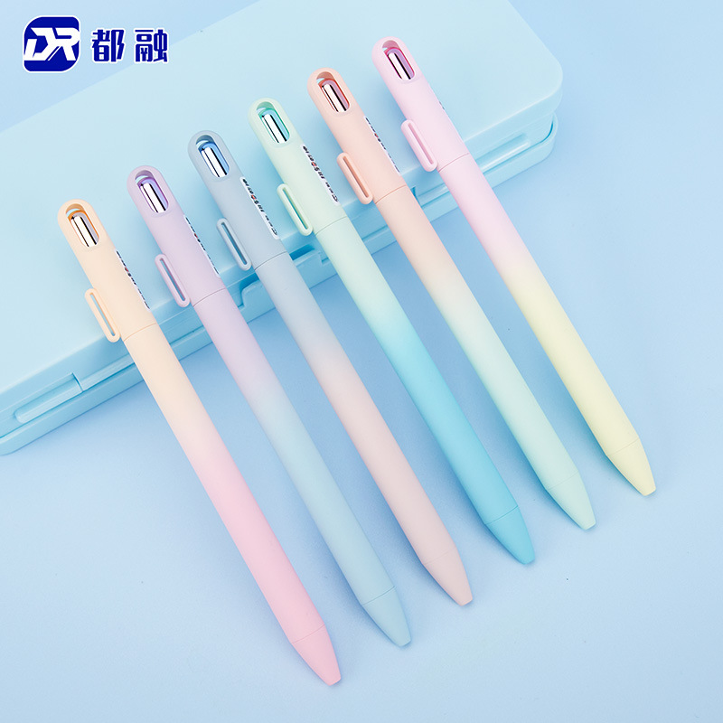 Du Rong 9930 Gradient Rotating Core Quick Dry Gel Pen Macaron Color Rod Students Use Test Brush Pen