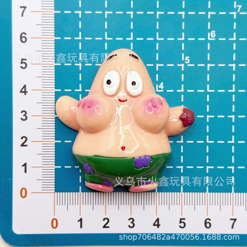 大型かわいい漫画スポンジボブパイダイスター diy 樹脂ジュエリーキーホルダー冷蔵庫マグネット電話ケースペンダント|undefined