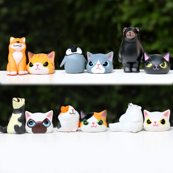 New disguised cat animals kitten costume headgear change penguin raccoon hand-made model desktop ornaments