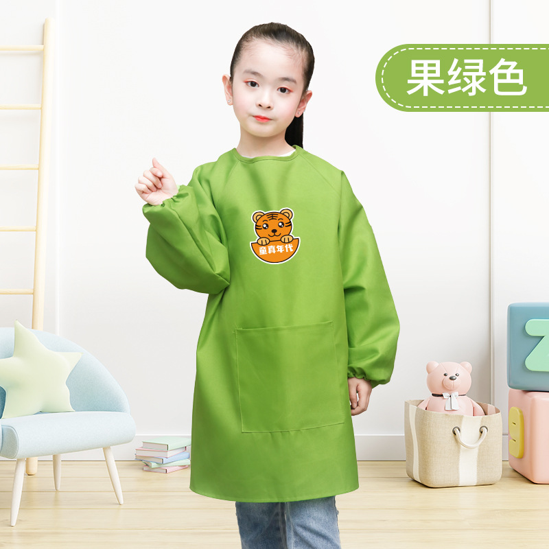 Ropa de dibujo para niños, transpirable e impermeable, de manga larga, niños de mediana edad, anti-vestir, delantal de pintura de jardín de infantes, logotipo personalizado