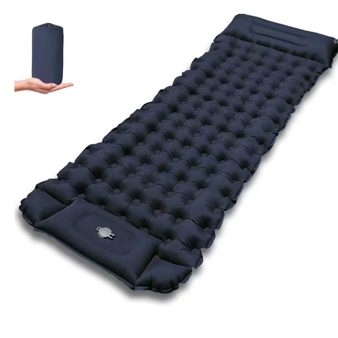 Tpu Moisture-Proof Outdoor Thickened Inflatable Mattress, a Lunch Break Essential with Built-In Air Pump, Air Cushion with Unlimited Splicing, Portable