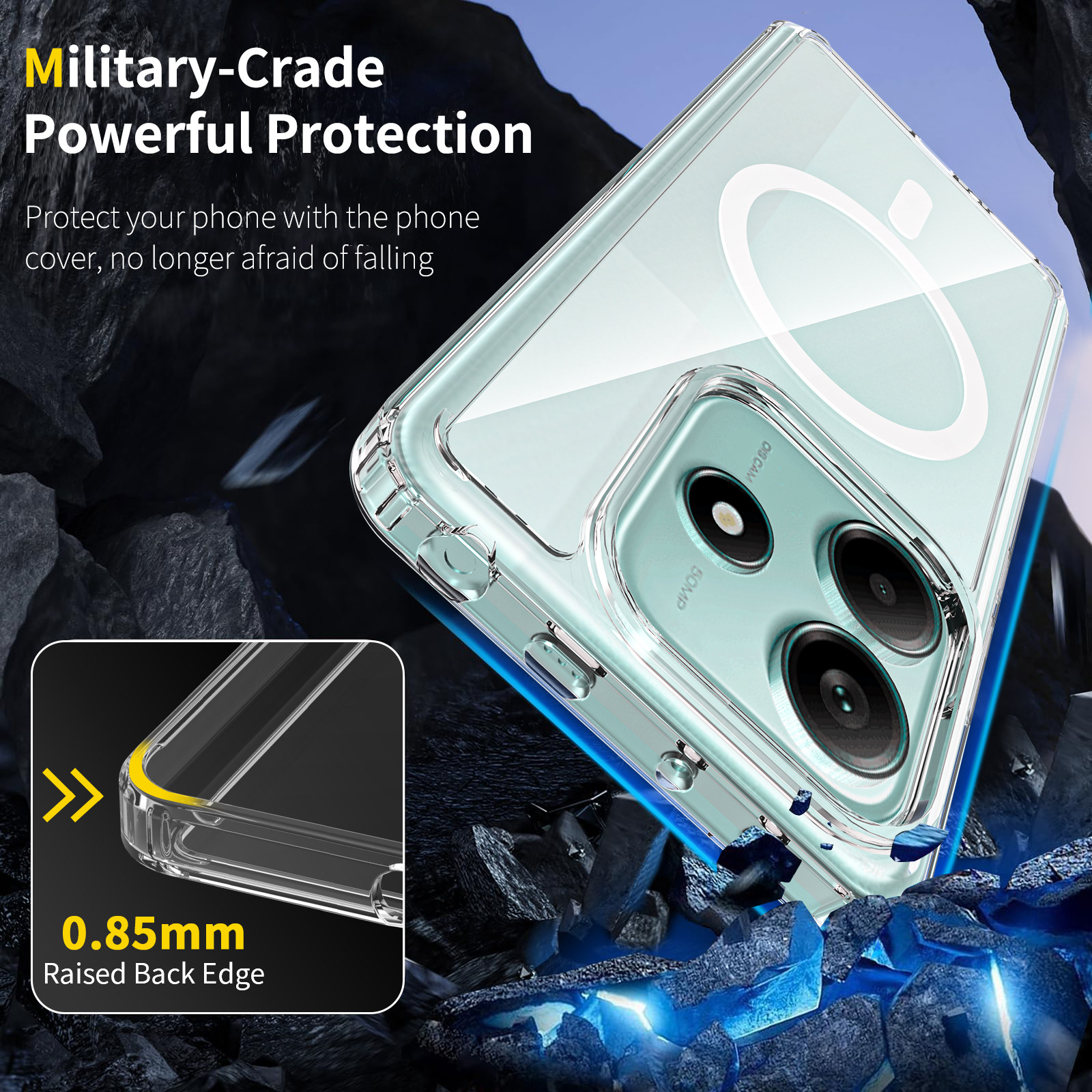 Aplicable Redmi note14 5G funda para teléfono móvil anticaída magnética transparente NOTE 14 PRO 5G dos en uno