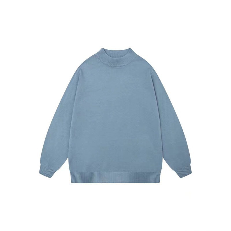 Autumn and Winter Half Turtleneck Knitwears for Men and Women, Loose and Versatile, Thickeneded Inner White Mid-Collar Pure Color Knitwears and Bottoming Shirts