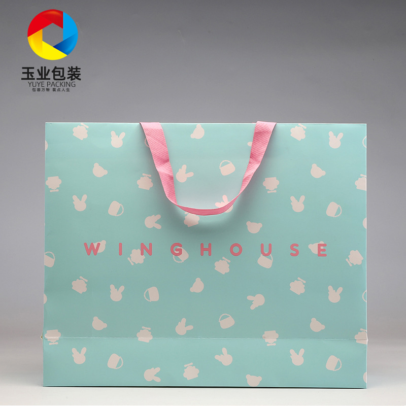 青岛印刷厂女装纸袋 白卡纸服装手提袋 童装购物纸袋 彩印手提袋