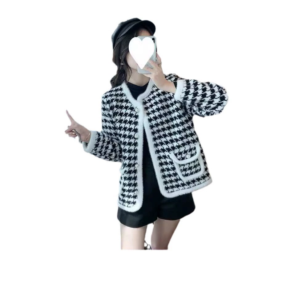 Демисезонная кофта, свитер, oversize, круглый ворот