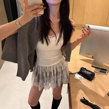 白色蕾丝吊带背心女夏外穿2025春新款法式显瘦内搭打底叠穿短上衣