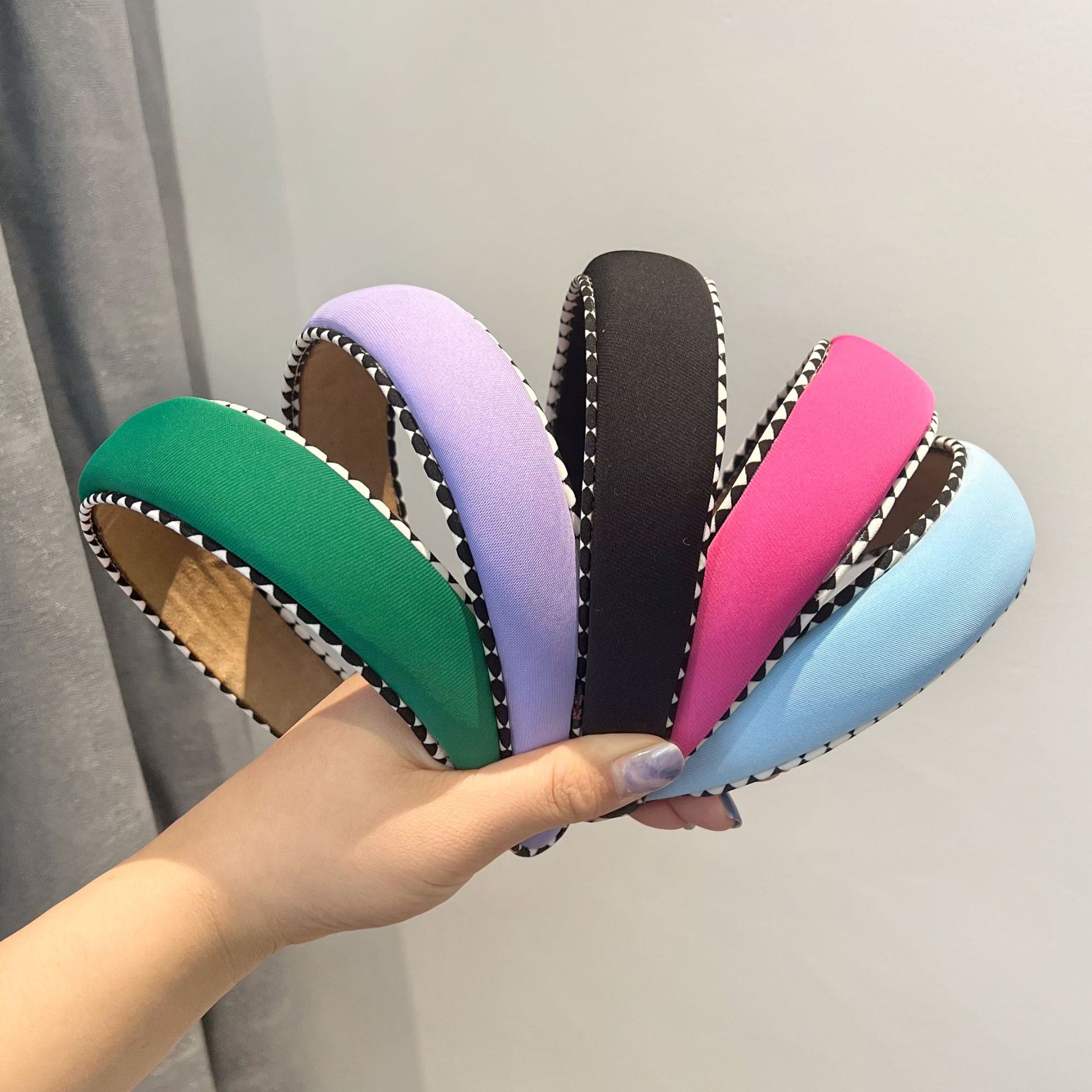 秋冬韓版高顱頂頭箍純色布藝海綿頭飾發卡復古高級感女士發箍R347