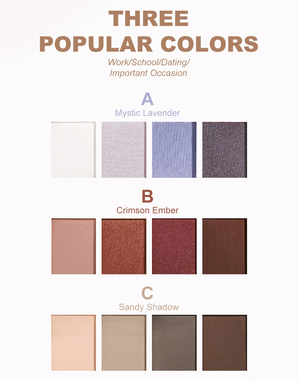 YOUNG VISION Four-color Eyeshadow Set: A daily light makeup eyeshadow palette with multiple pearlescent, matte and glossy tones undefined