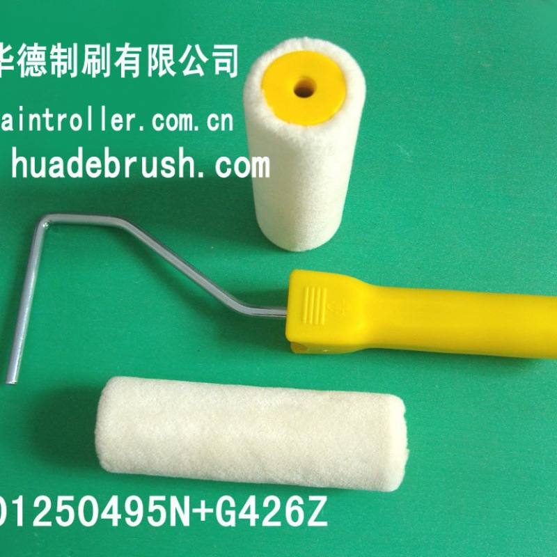 Cepillo de rodillo de pintura de lana real de 5 pulgadas, escamas de vidrio de lana fina, rodillo de rodillo de presión grande de lana corta