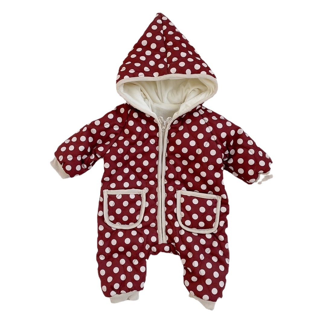 Ropa de algodón de invierno para bebés Ropa de estilo coreano para niños mono de bebé mameluco de algodón cubierto para hombres y mujeres ropa de algodón de invierno con forro polar para bebés