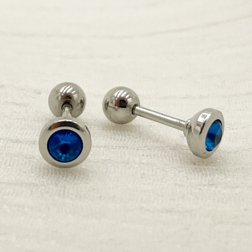 Simple Style Geometric Stainless Steel Inlay Zircon Ear Studs 1 Pair