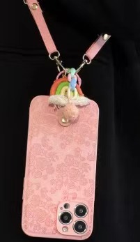 Bandolera en relieve rosa pequeña flor rota