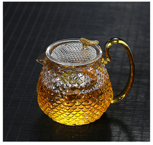 1S7E耐高温家用手工玻璃茶壶过滤泡茶壶锤纹耐热花茶壶龙香壶茶具