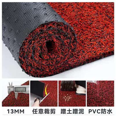 Cutting Silk Ring Floor Mat Door Entrance Door Mat Hall Household Anti-Slip Mat Car Door Plastic Foot Mat Carpet (Avtomobil döşəmə paspasları) - black-red-13mm-medium-thickness-contact-customer-service-for-customized-size-patterns