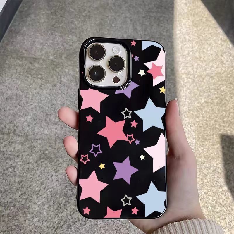 Ins Style Color Stars for Apple 15 Drop-resistant iPhone13promax Phone Case 14/12 Niche 11XR
