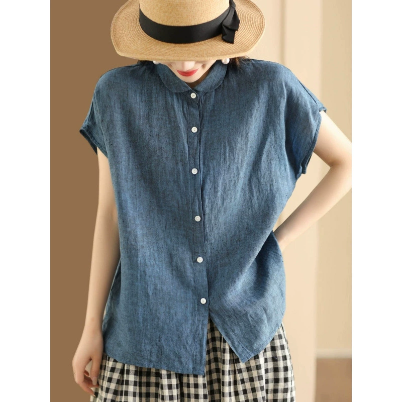 Спот 2024 женский летний хлопковый круглый воротник