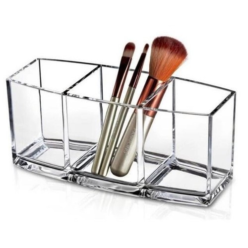Manufacturer direct sales transparent makeup brush holder, eyebrow pencil comb storage box brush tube desk storage box chalk tube