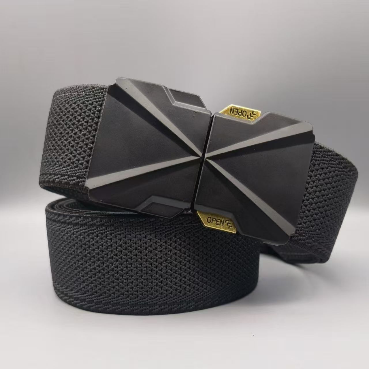Douyin-Trendmodell Herren Outdoor Automatikschnallen Geflechtgürtel Atmungsaktiv Elastisch Verstellbar Taktischer Gürtel Casual Ledergürtel