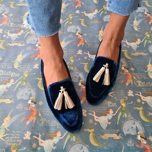 Cross-Border Export Model 2024 Spring and Autum New Loafers 40-43 Shallow Mouth Tassel Large Size Casual Shoes for Women