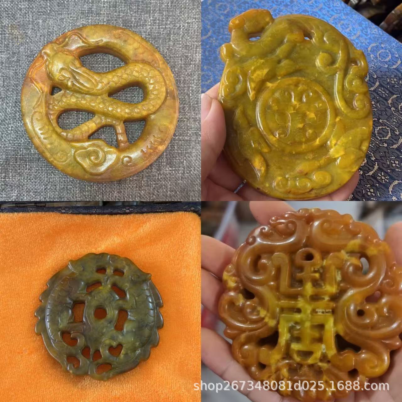 收藏捡漏古董老岫玉战汉明清高古玉物件做旧雕刻把件盘龙玉牌挂件