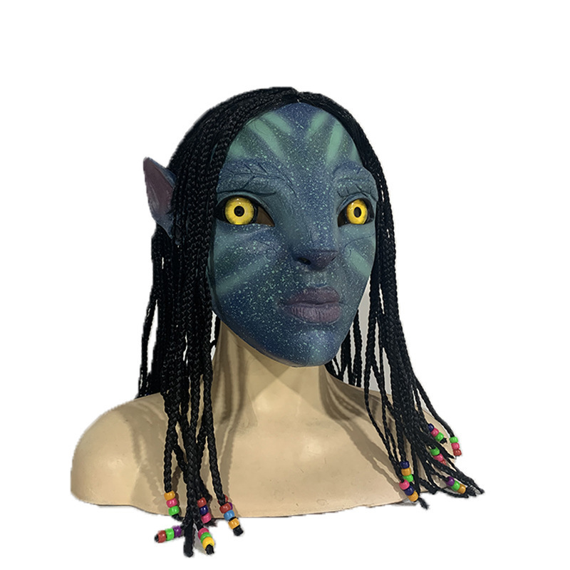 2022cos Movie Avatar Headgear Men and Women Smurf Dress Up Carnival Party Dress Up Performance Latex Headgear