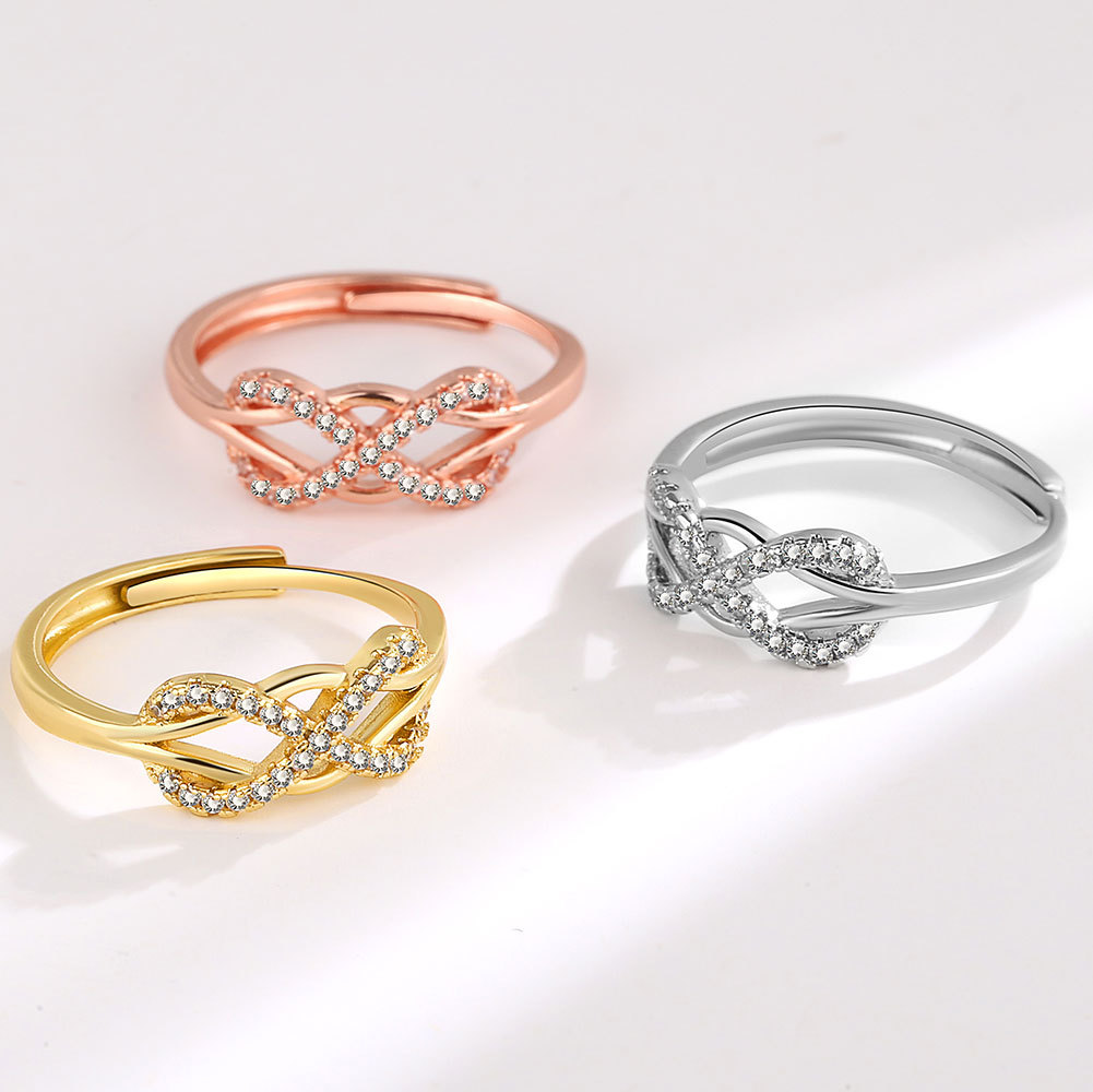 Roségold Infinity Zirkonia Ring Für Damen Modeschmuck_voghion.com